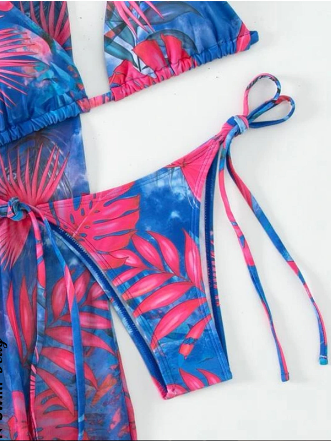 Tropical Three-Piece Triangle Top Swim Set (6 Variants)