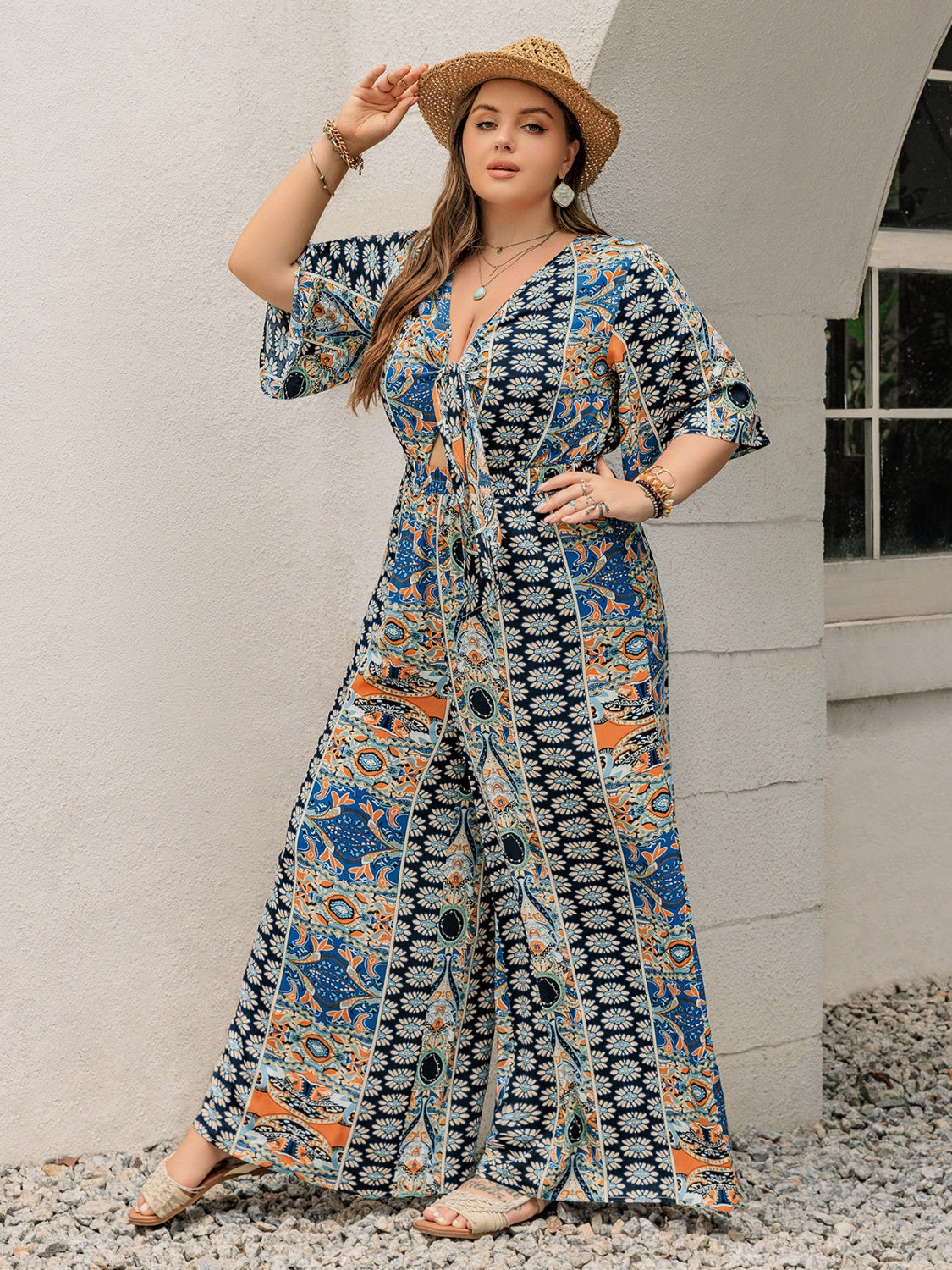 Eastern Vibes Plus Size Wide Leg Jumpsuit (2 Variants)