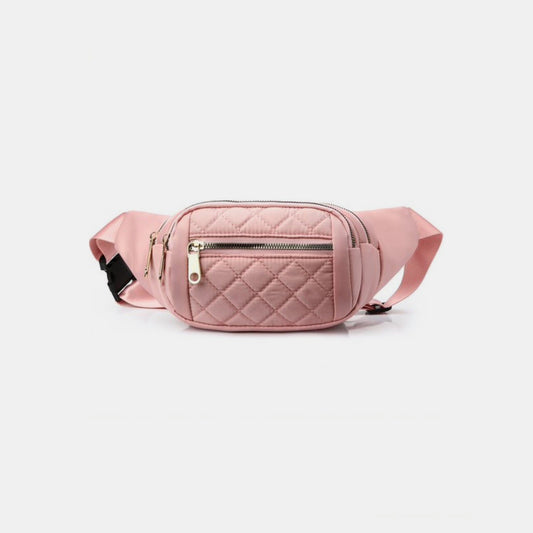 Quilted Multi Pocket Fanny Pack Bag