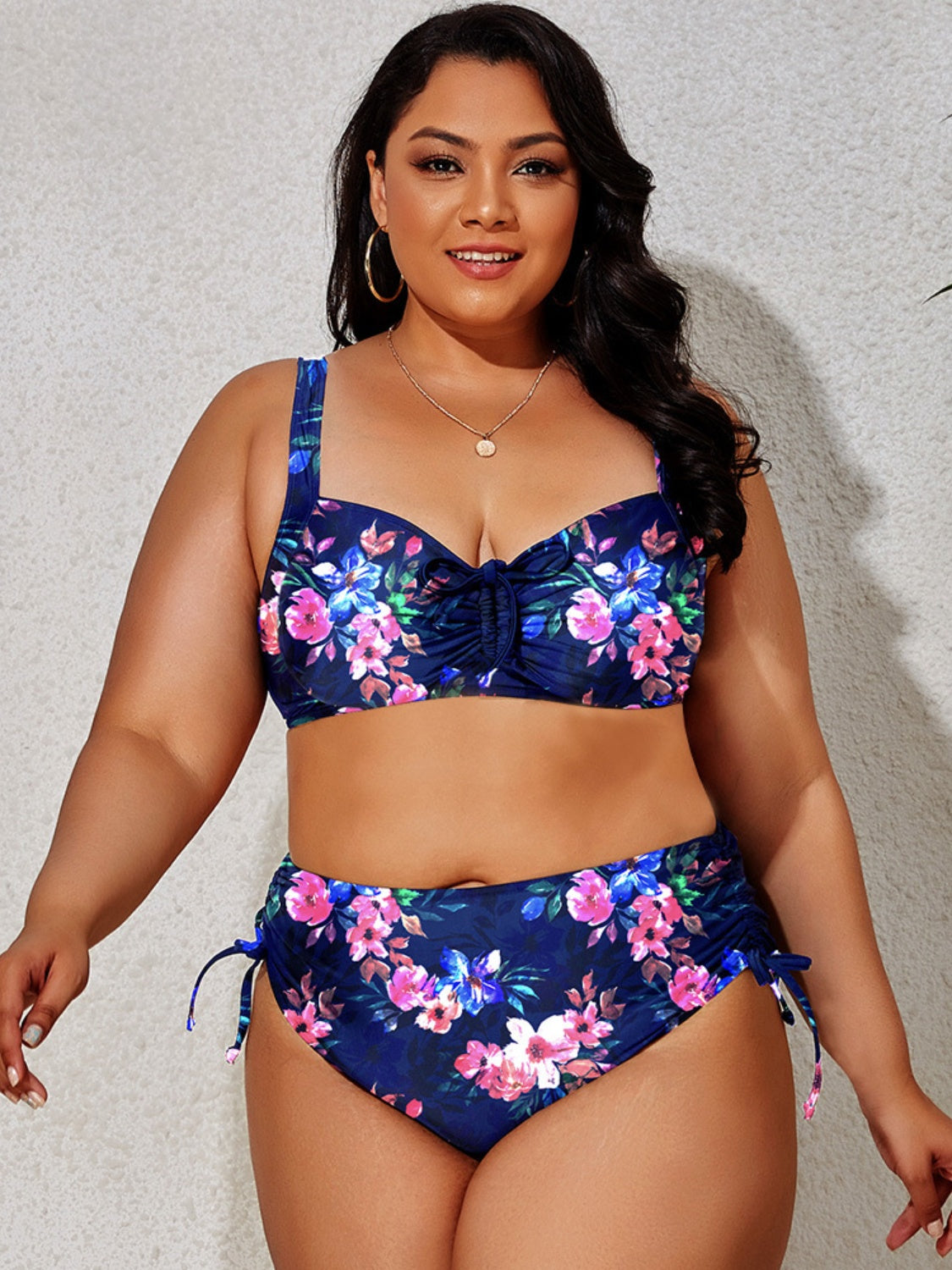 Plus Size Printed Wide Strap Two-Piece Swim Suit (9 Variants)