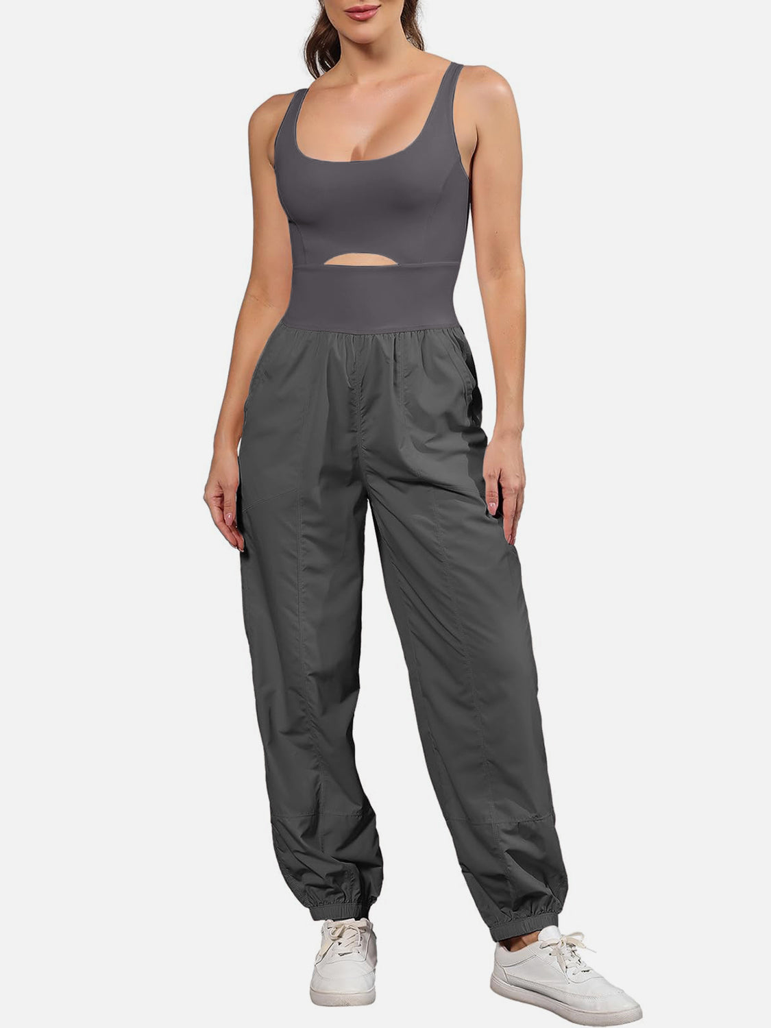 Cutout Scoop Neck Wide Strap Jumpsuit (9 Variants)