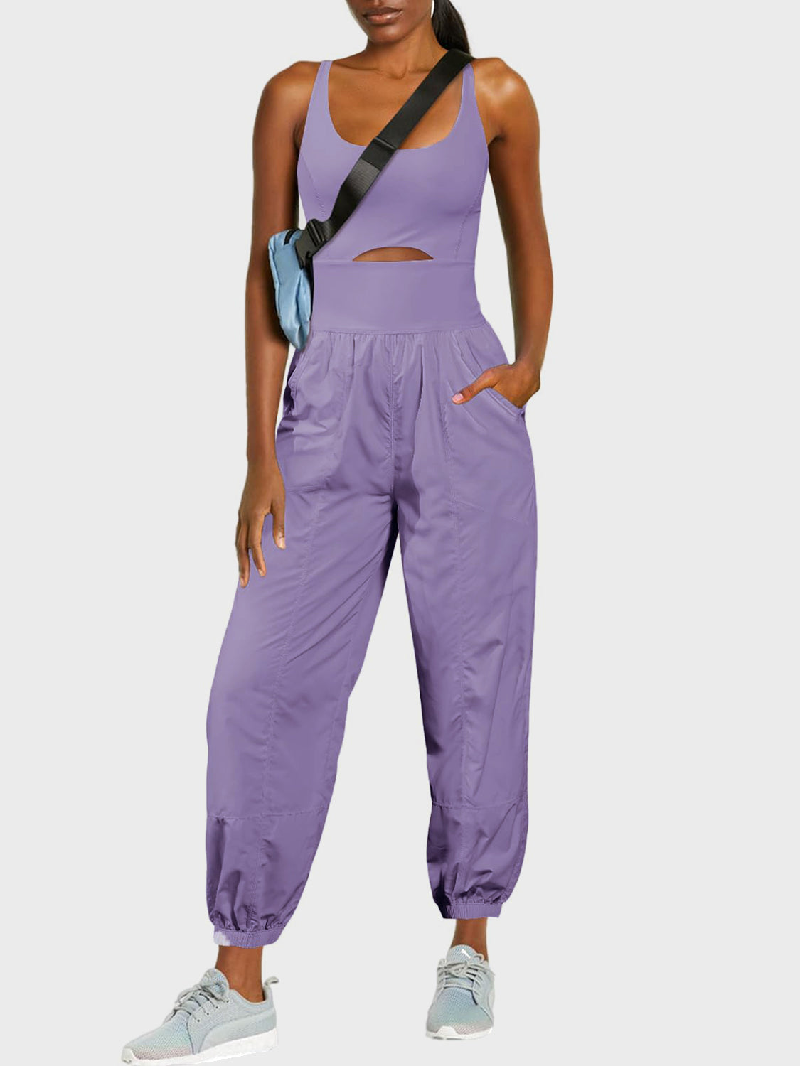 Cutout Scoop Neck Wide Strap Jumpsuit (9 Variants)