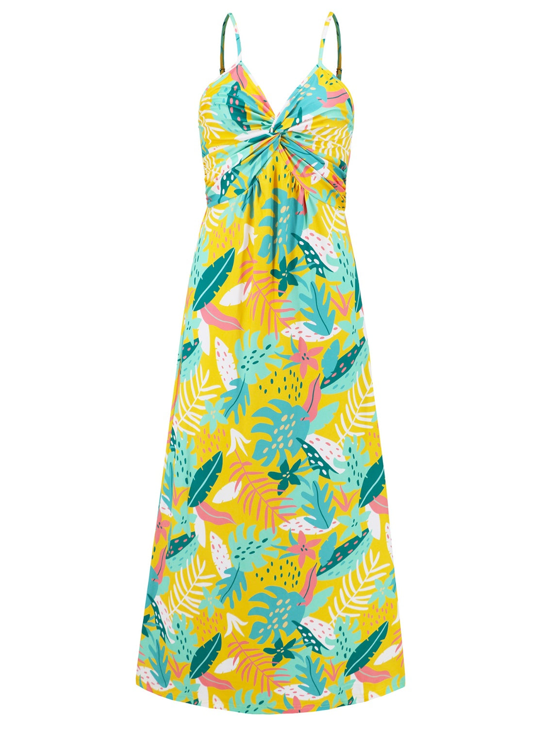 Hawaiian Print Twisted Printed V-Neck Cami Dress (8 Variants)