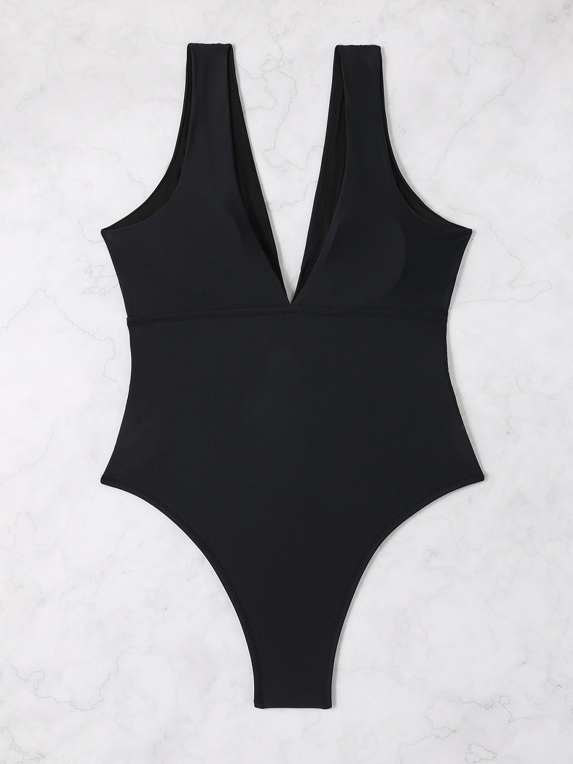 Plunge Wide Strap One-Piece Swimsuit (3 Variants)