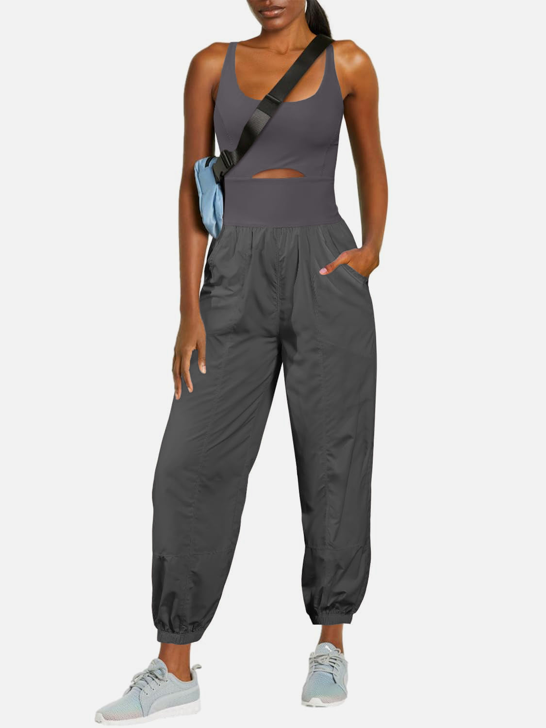 Cutout Scoop Neck Wide Strap Jumpsuit (9 Variants)