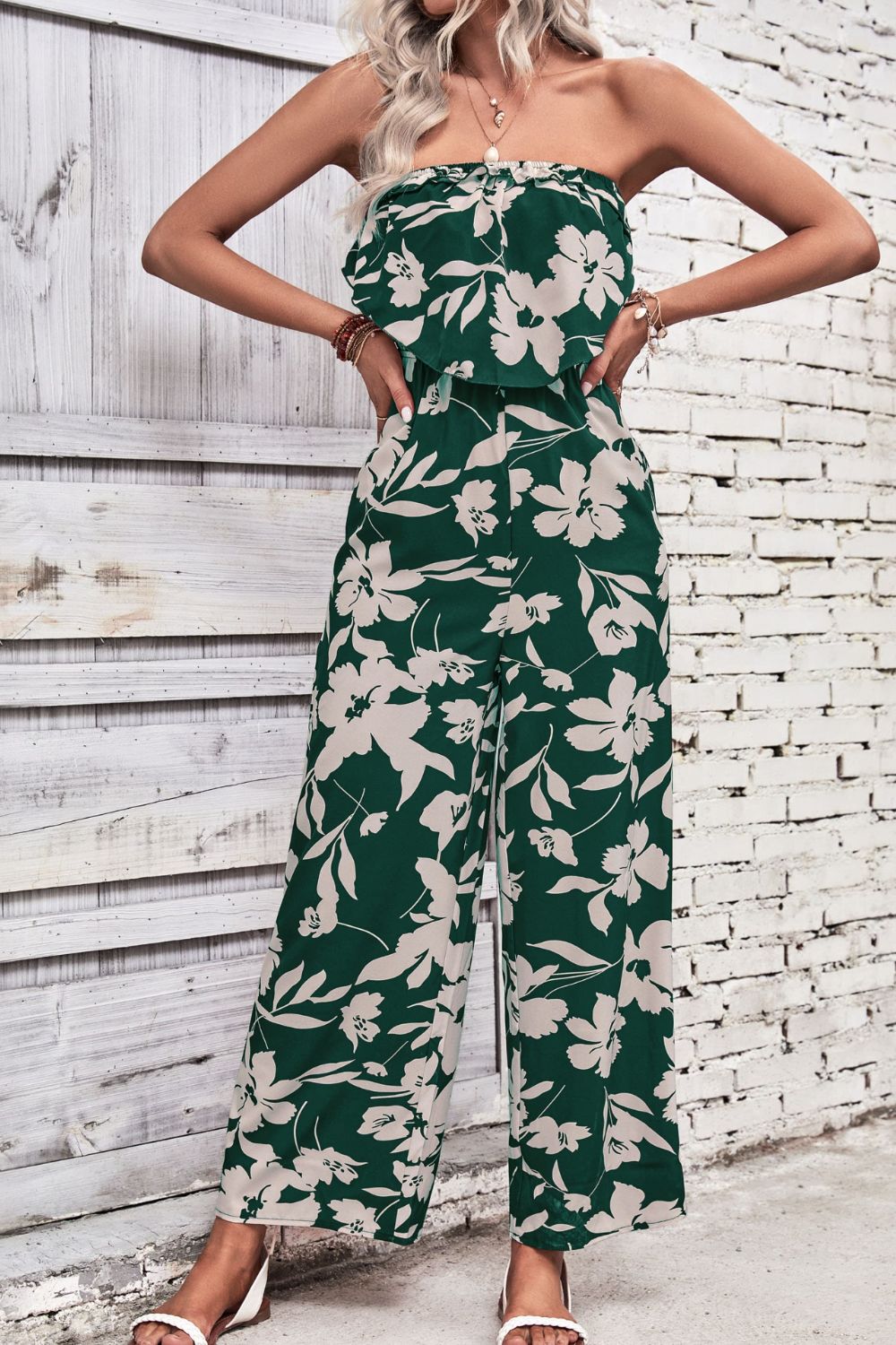 Hawaii Vibes Strapless Wide Leg Jumpsuit (4 Variants)