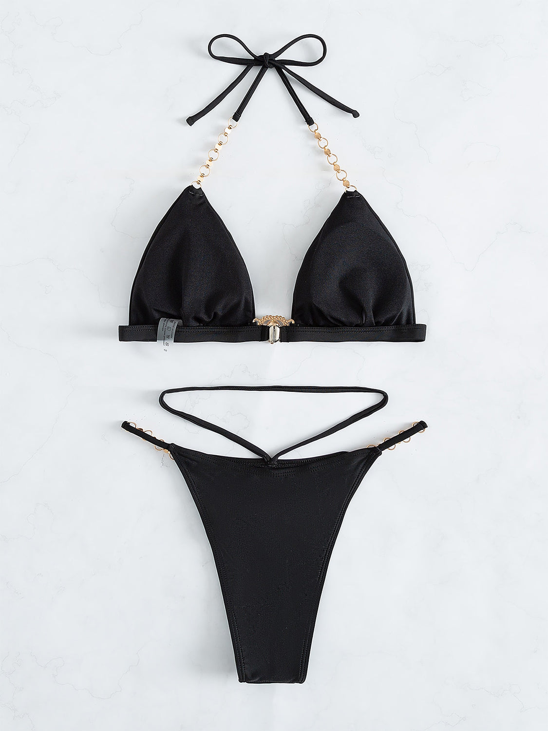 Chain Tied Heart-Stone Swim Bikini Set (3 Variants)