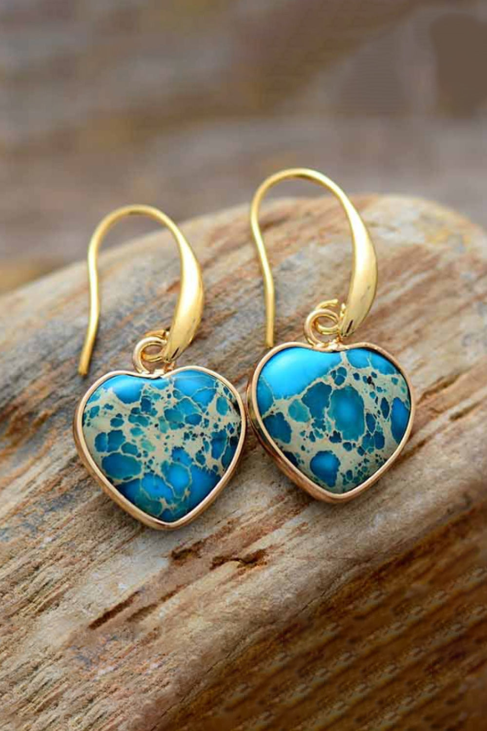 Imperial Jasper Heart Earrings