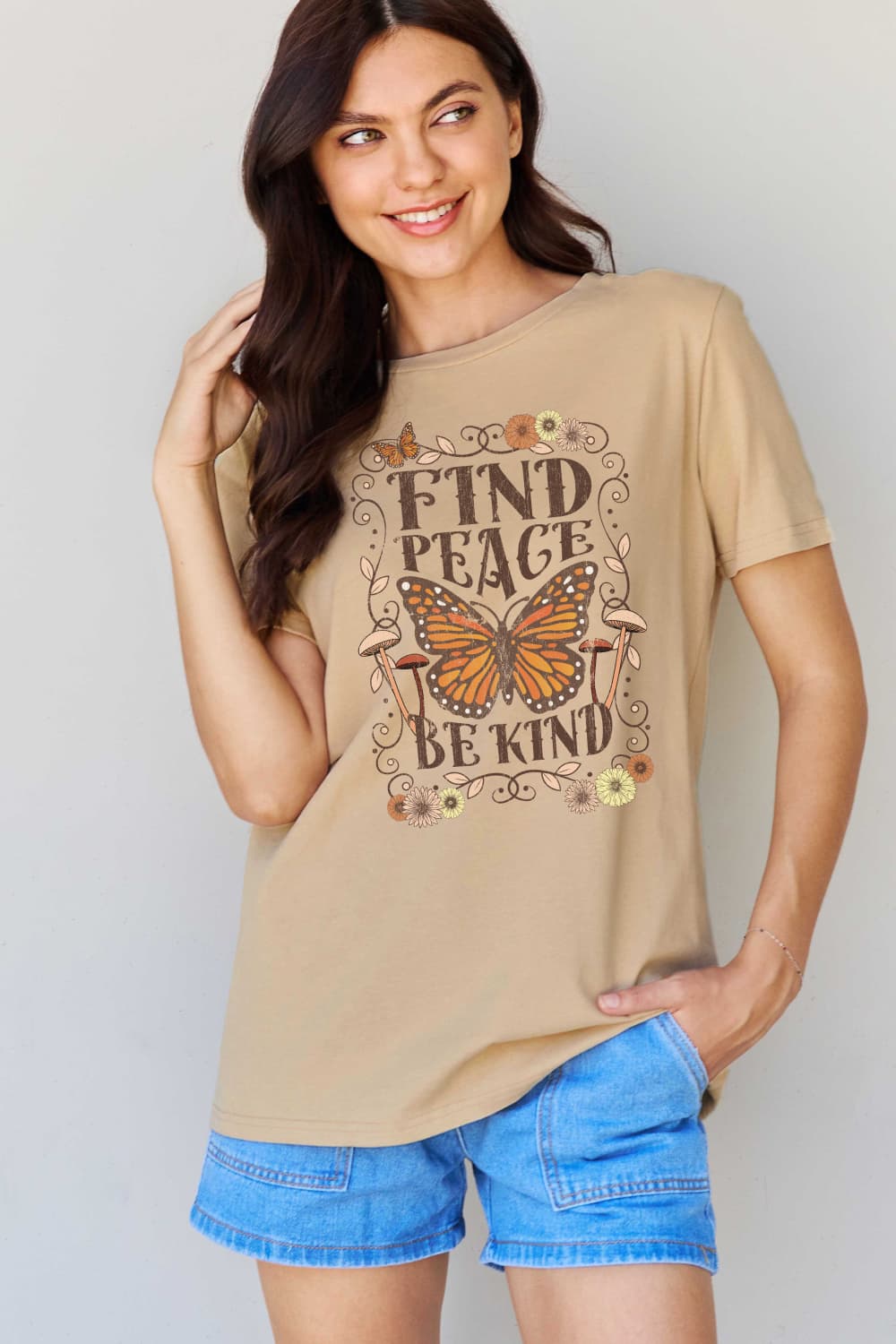 FIND PEACE BE KIND Graphic T-Shirt (Regular-Full Sizes)