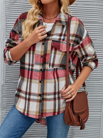 Plaid Button Up Collared Neck Shirt