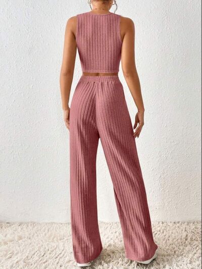 Ribbed Tank & Pants Lounge Set (4 Variants)