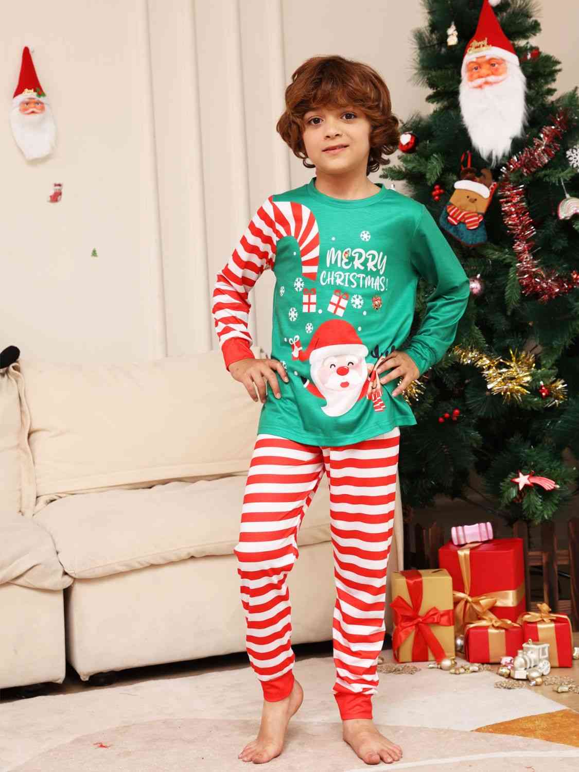 Matching Kids 2T-14 Candy Cane Pajama Set