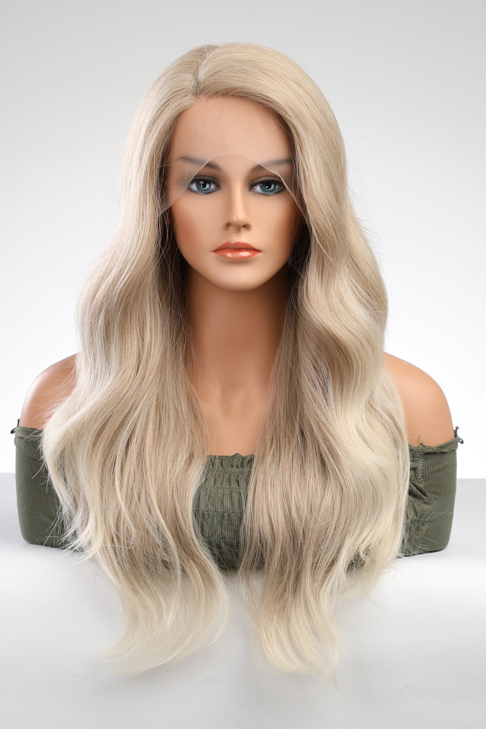 25" Blonde Deep Wave Lace Front Synthetic Wig