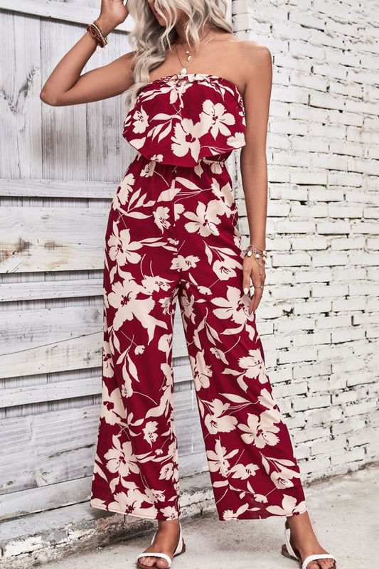 Hawaii Vibes Strapless Wide Leg Jumpsuit (4 Variants)