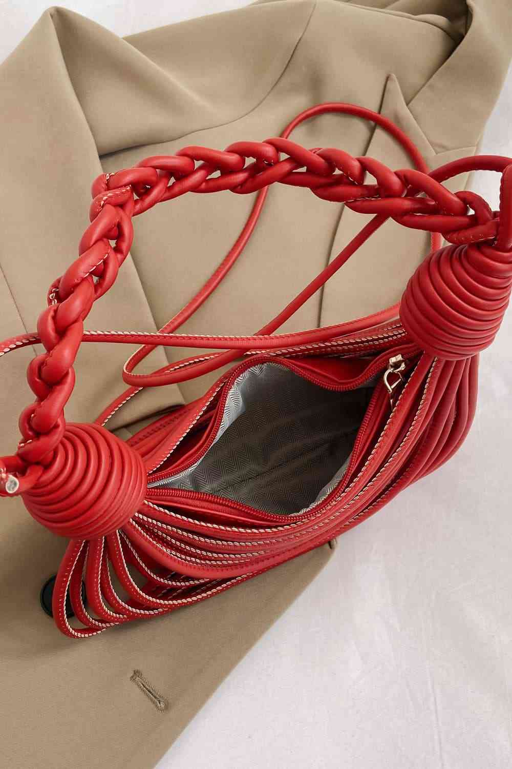 Braided Strap Handbag with Draped Detail (8 Variants)