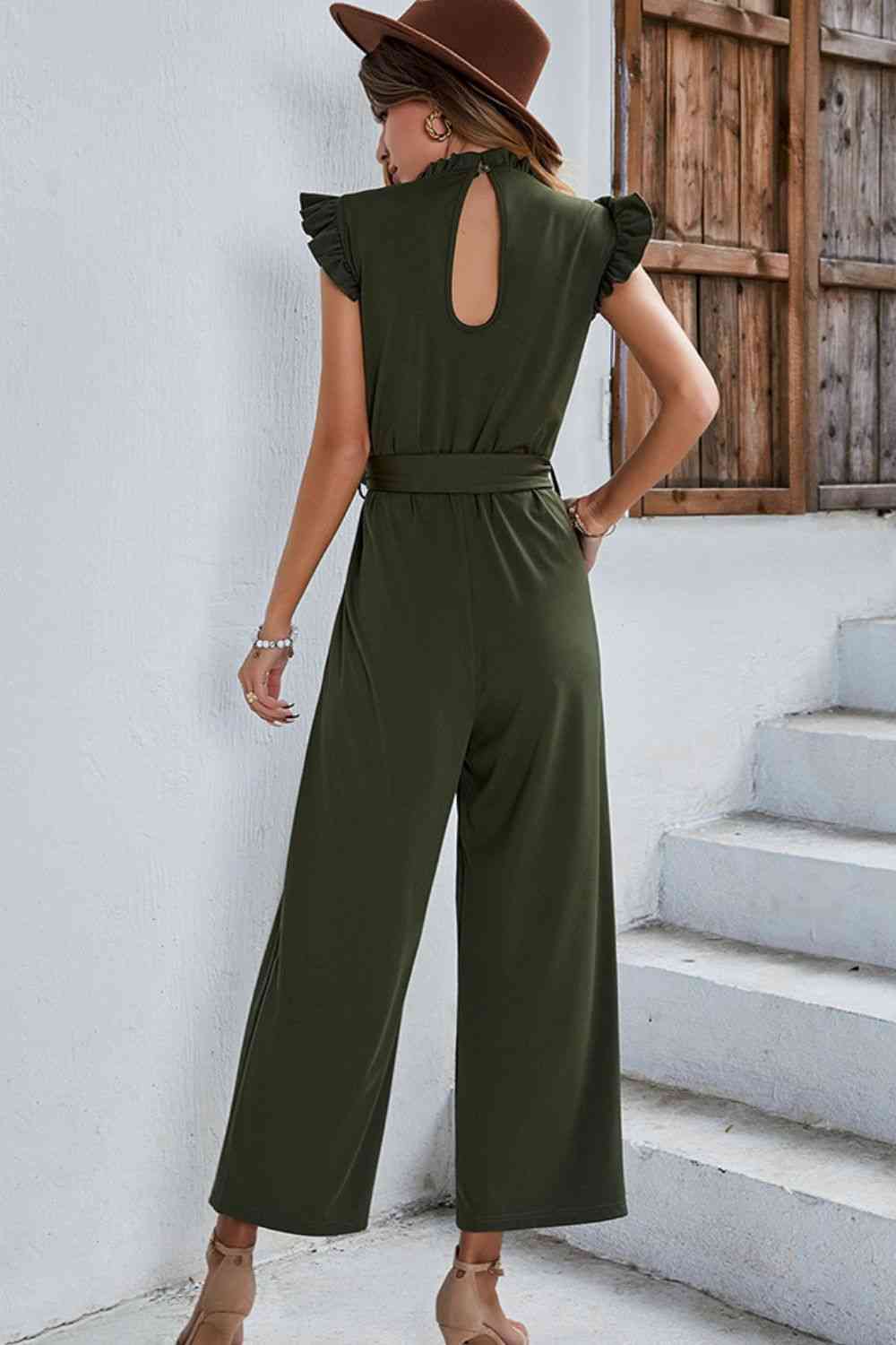 Butterfly Sleeve Tie Waist Jumpsuit (3 Variants)