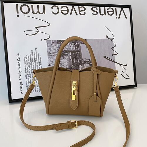 Golden Ticket Camel Colored PU Leather Crossbody Bag