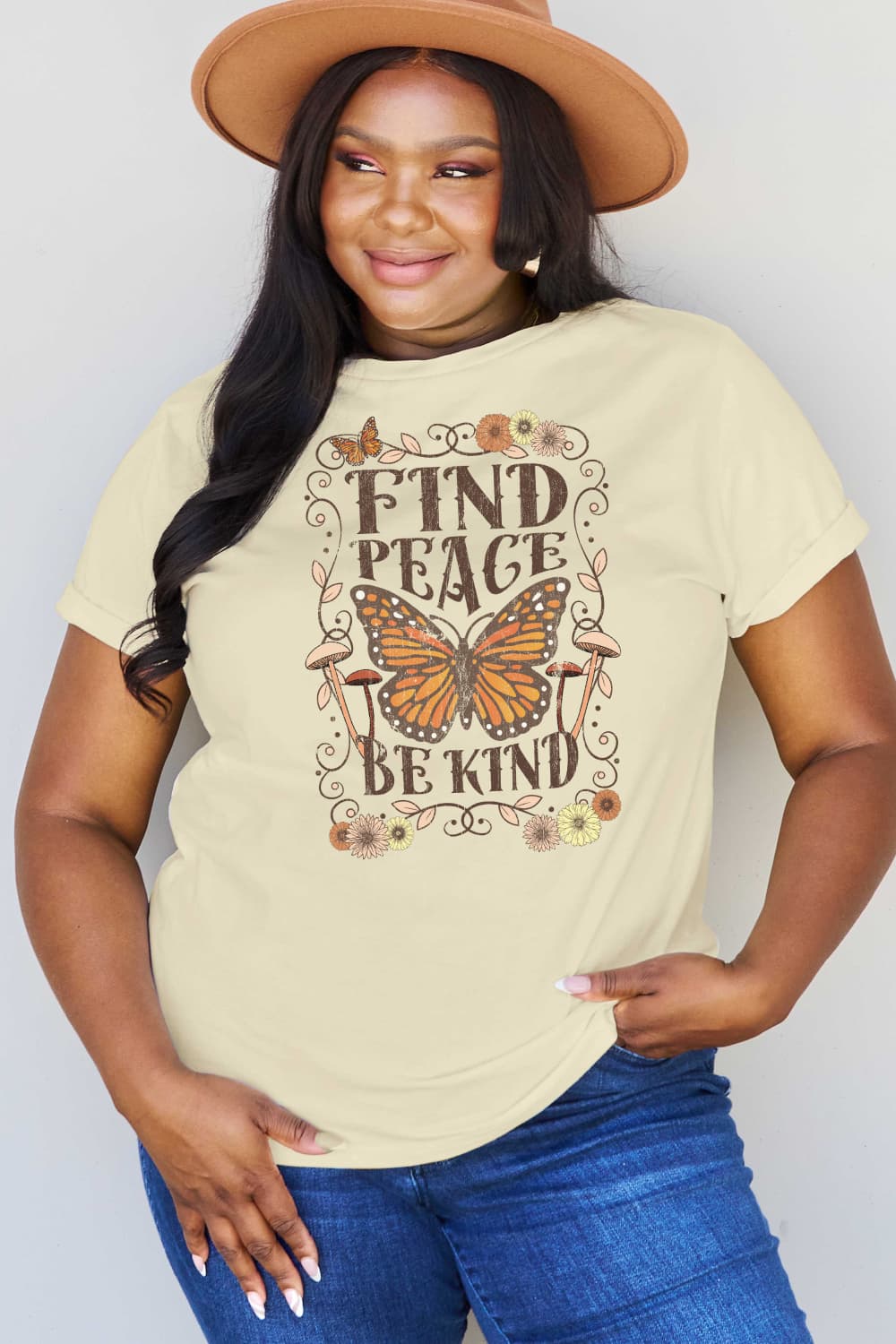 FIND PEACE BE KIND Graphic T-Shirt (Regular-Full Sizes)