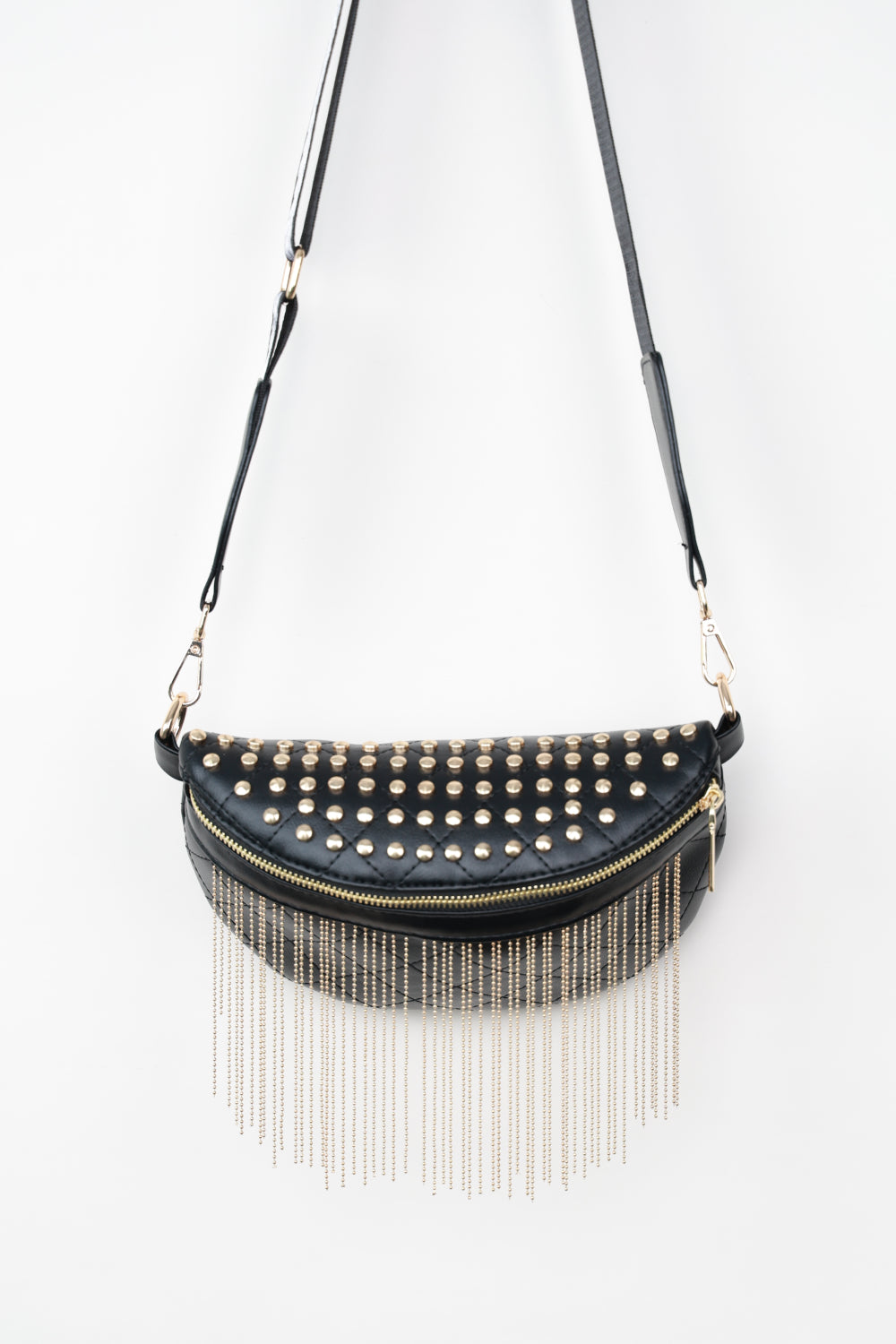 Studded Sling Bag with Fringes (3 Variants)