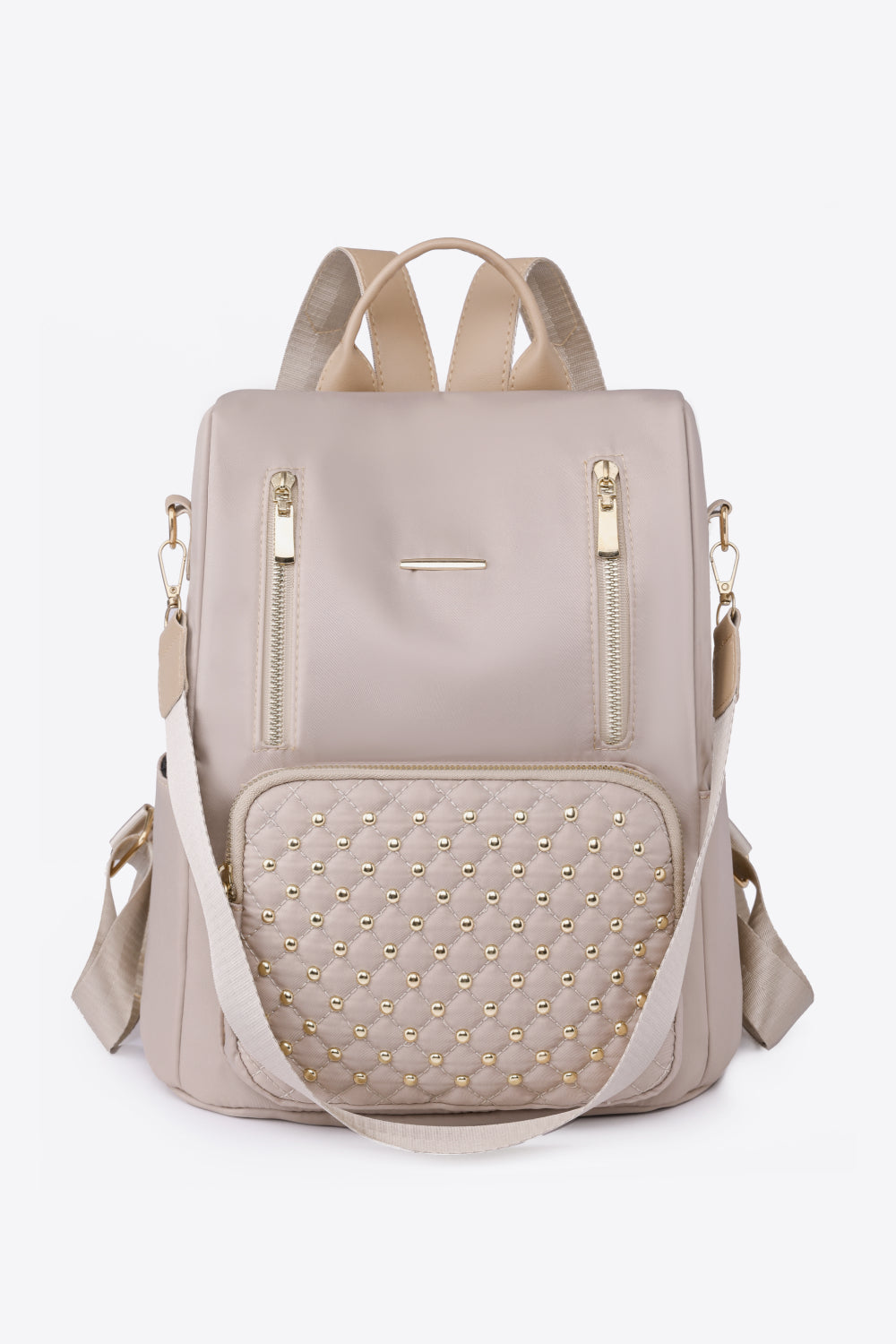 Zipper Pocket Gold Beaded Backpack (3 Variants)