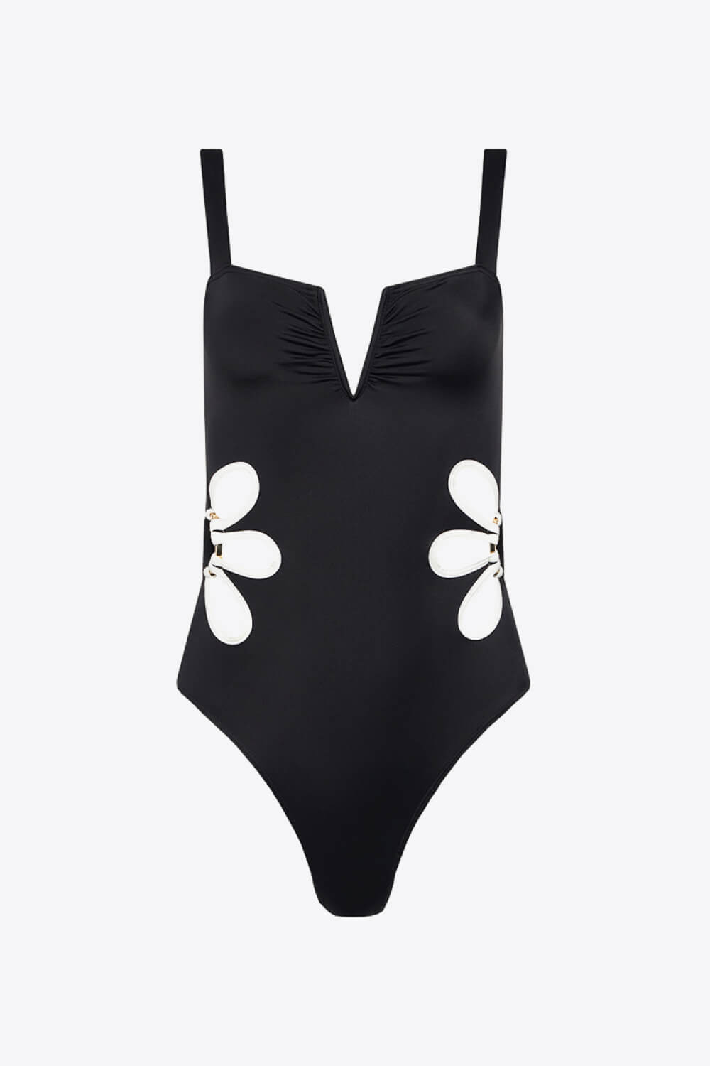 Flower Cutout One-Piece Swimsuit (2 Variants)