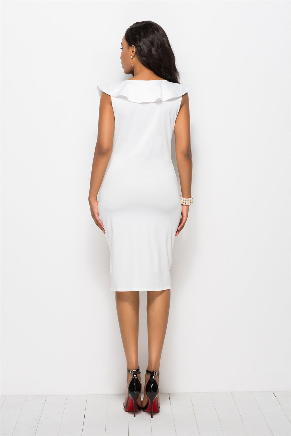 Ruched Ruffled Cap Sleeve Dress (7 Variants)