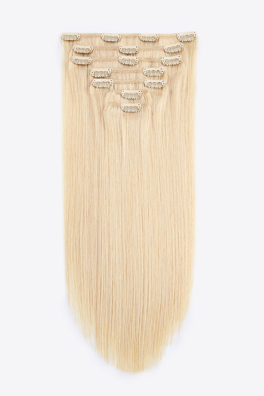 18" Blonde Indian Clip-In Human Hair Extensions