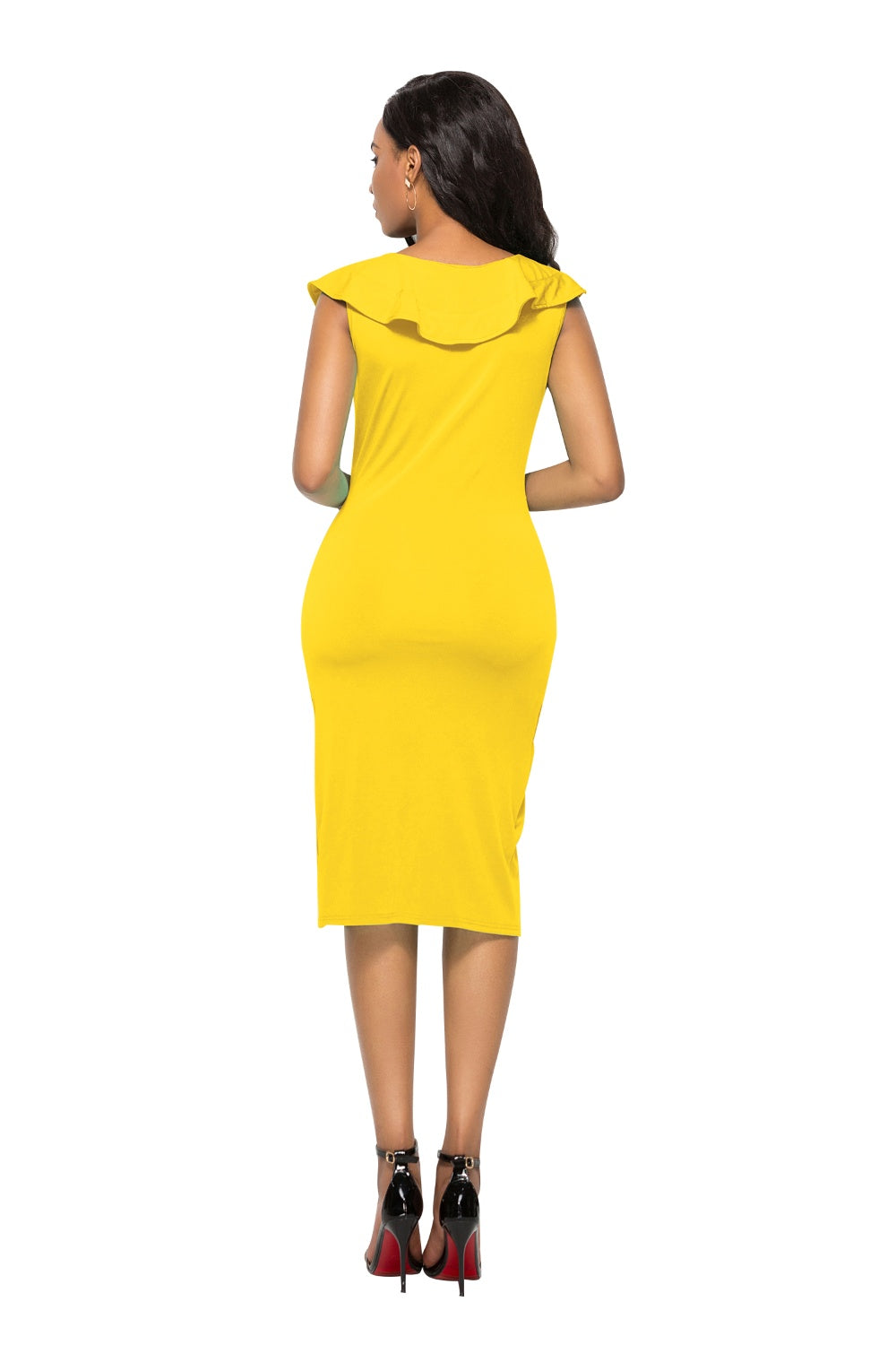 Ruched Ruffled Cap Sleeve Dress (7 Variants)