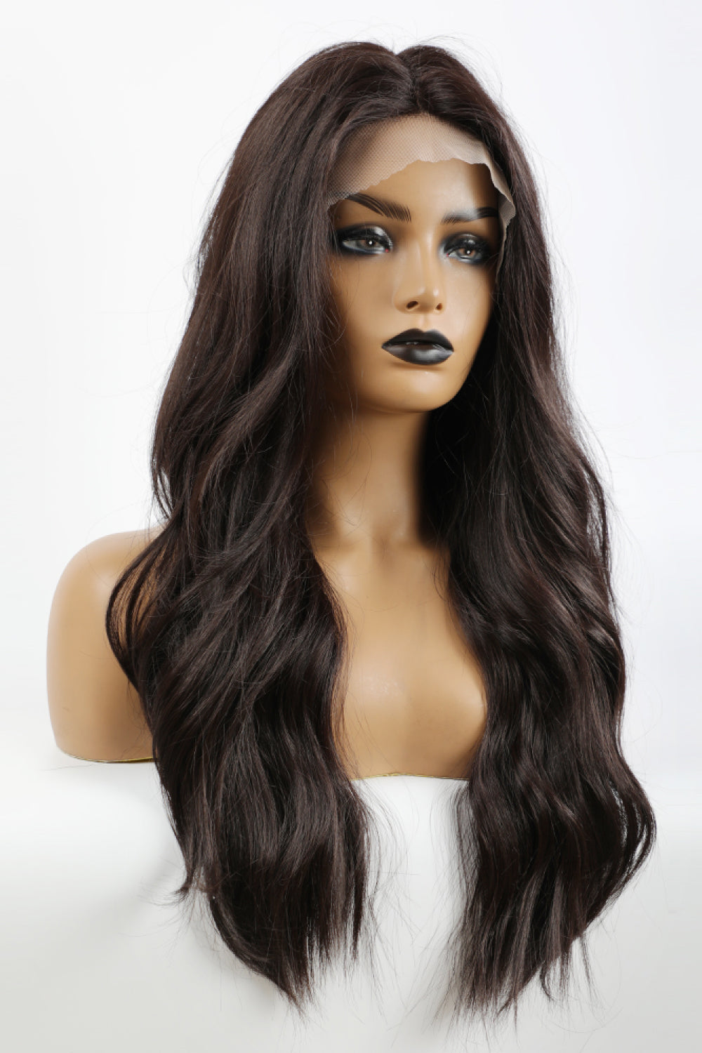 26" Brown Long Wave Synthetic Lace Front Wig