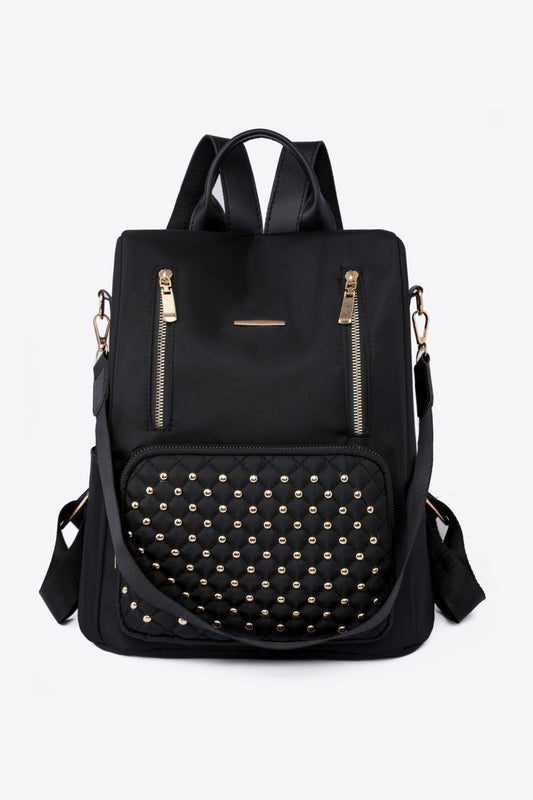 Zipper Pocket Gold Beaded Backpack (3 Variants)