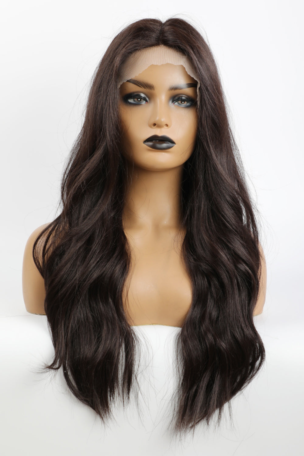 26" Brown Long Wave Synthetic Lace Front Wig