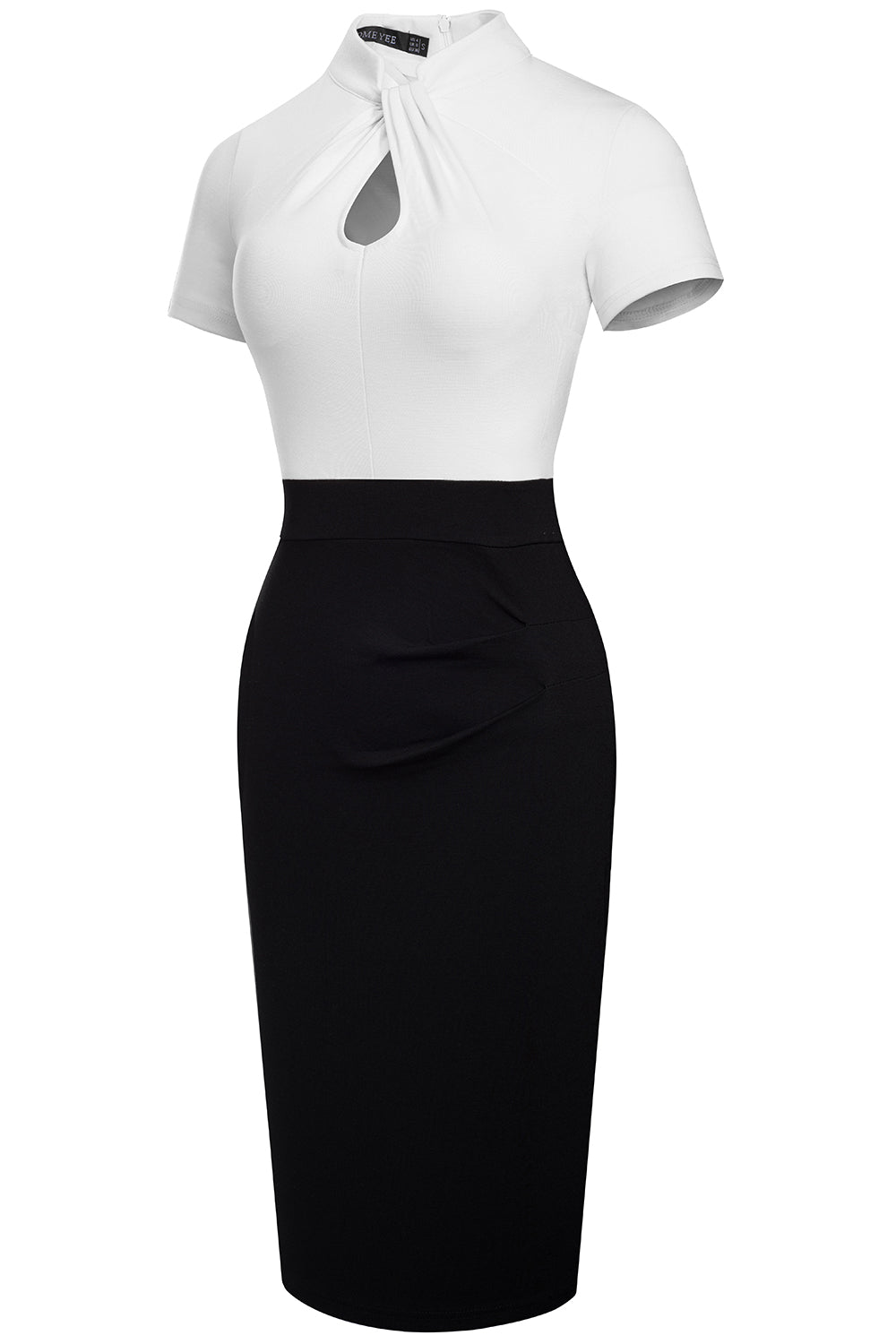 Round Neck Short Sleeve Pencil Dress