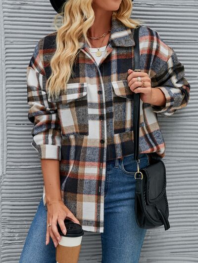 Plaid Button Up Collared Neck Shirt