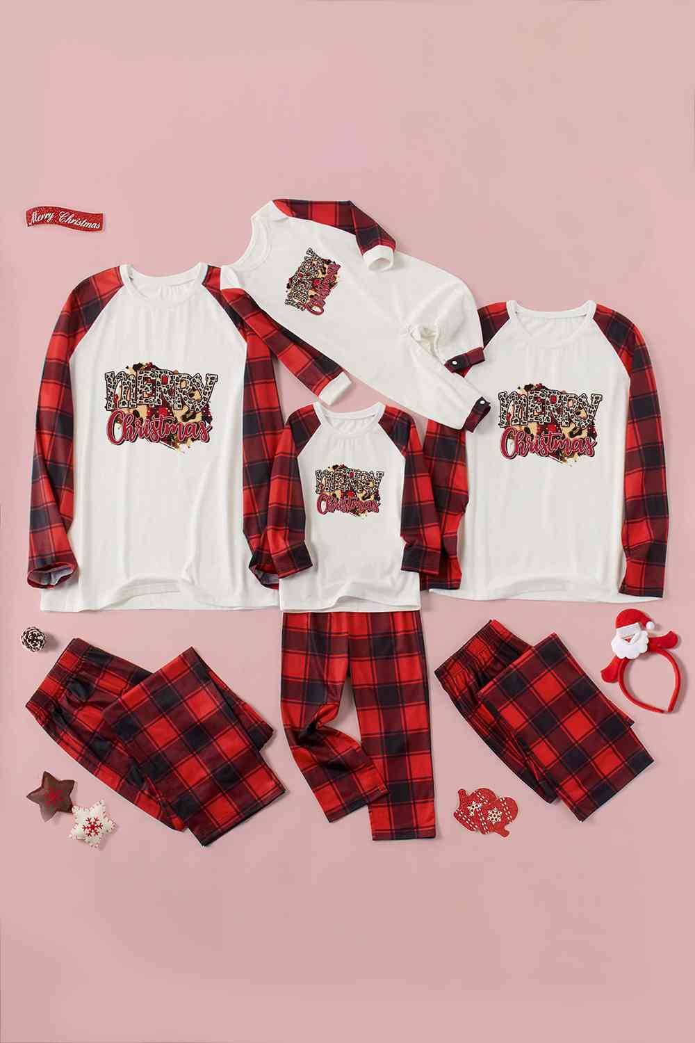 Matching Women's "MERRY Christmas" Cheetah Print Pajama Set