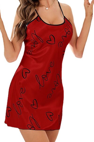 Scripted Love Hearts Spaghetti Strap Night Gown (5 Variants)