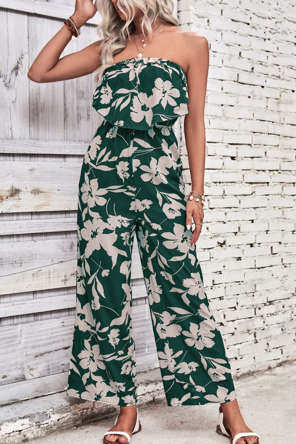 Hawaii Vibes Strapless Wide Leg Jumpsuit (4 Variants)