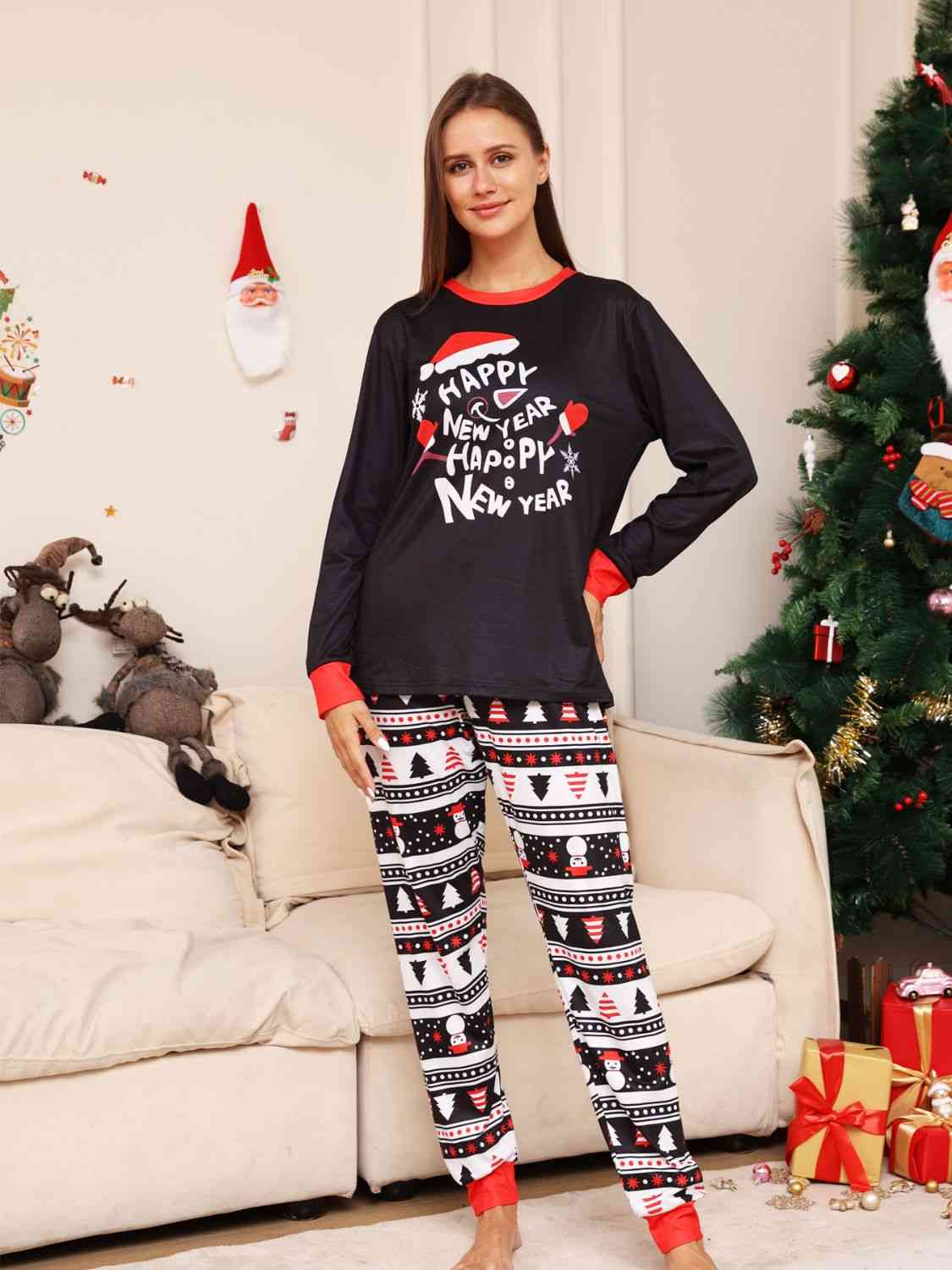 Matching Woman's "Happy New Year" Pajama Set