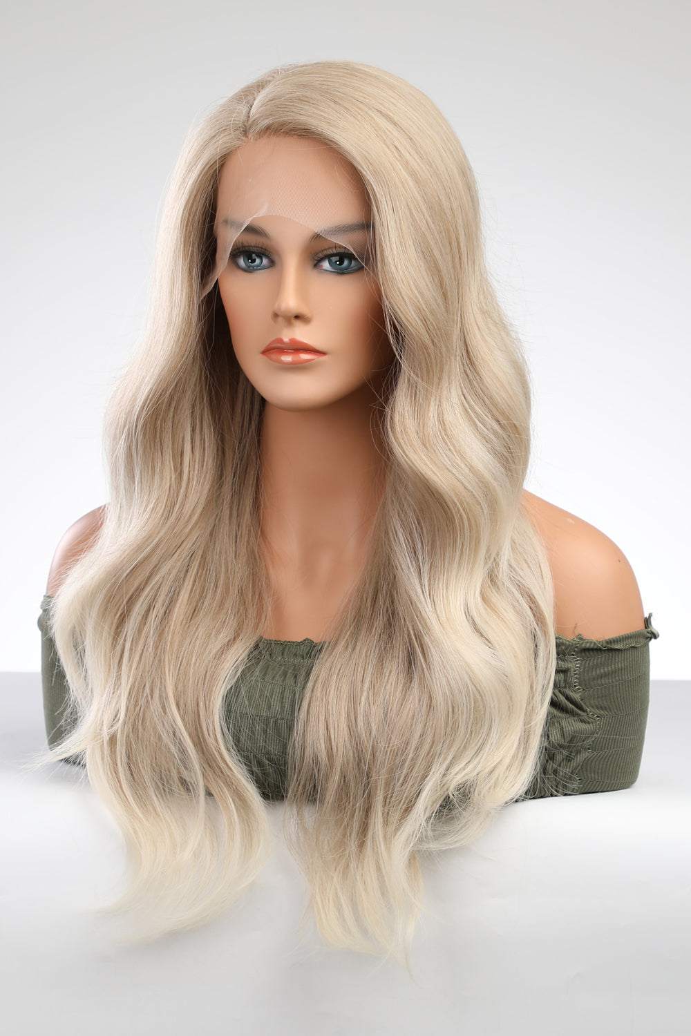 25" Blonde Deep Wave Lace Front Synthetic Wig