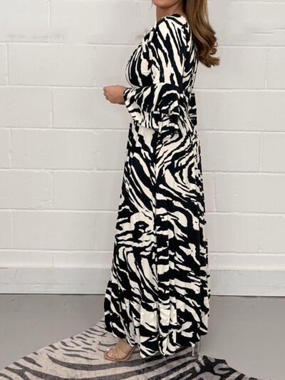 Smocked Printed Flounce Sleeve Maxi Dress (3 Variants)