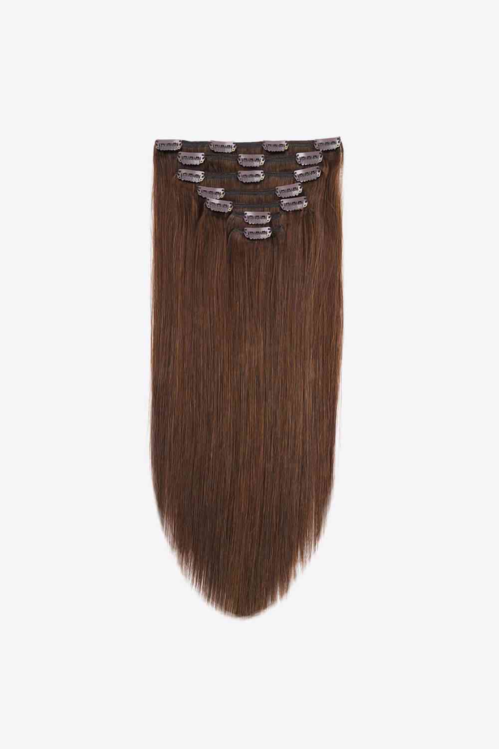 18" Clip-In Straight Indian Human Hair Extensions