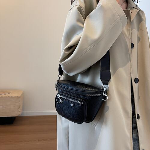 PU Leather Textured Crossbody Bag