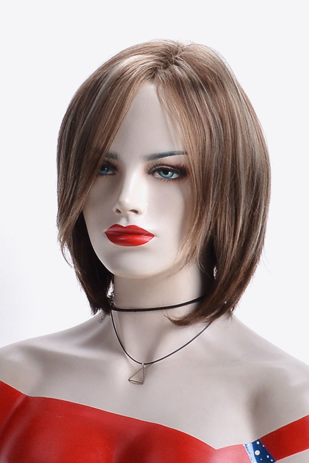 6'' Auburn Brown Synthetic Short Bob Wig