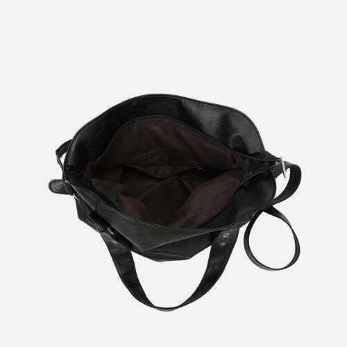 'Plenty of Room' PU Leather Shoulder Bag