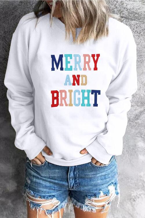 MERRY AND BRIGHT Graphic Sweatshirt