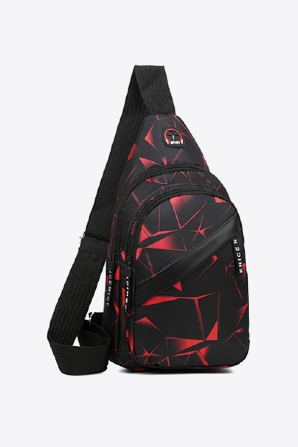 Geometric Sling Bag with USB Design