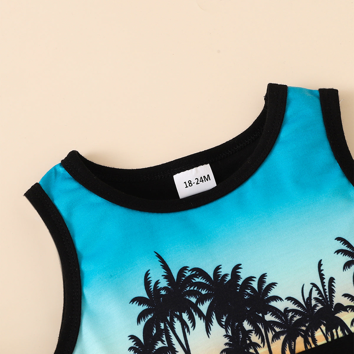 Kids Palm Tree Sunset Tank and Short Set