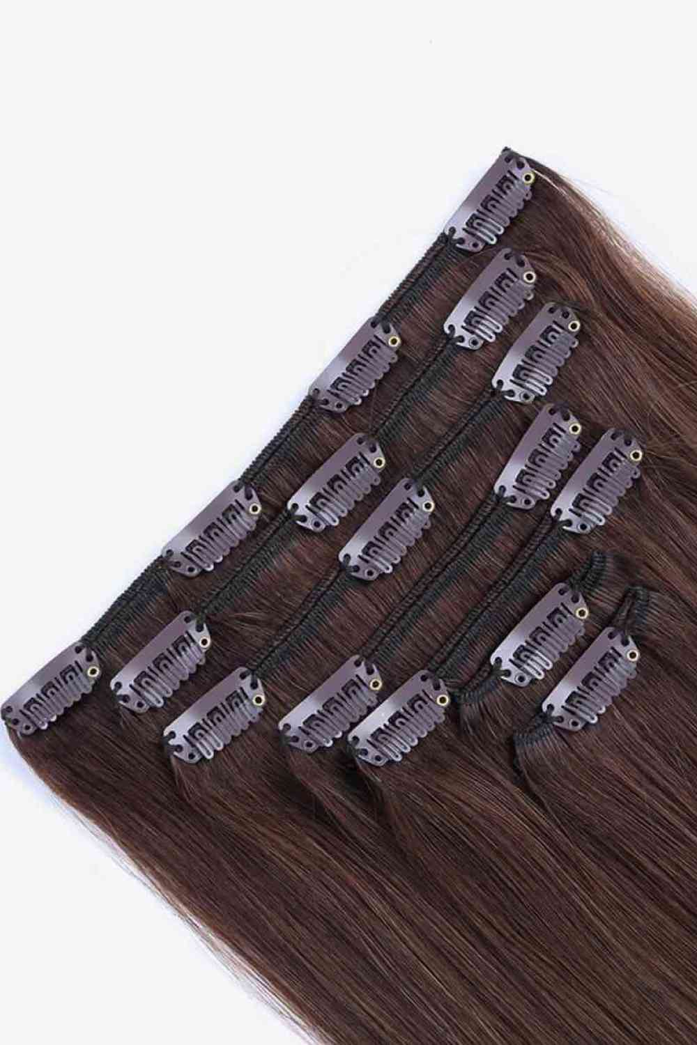 18" Clip-In Straight Indian Human Hair Extensions