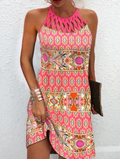 Printed Grecian Neck Mini Dress (9 Variants)