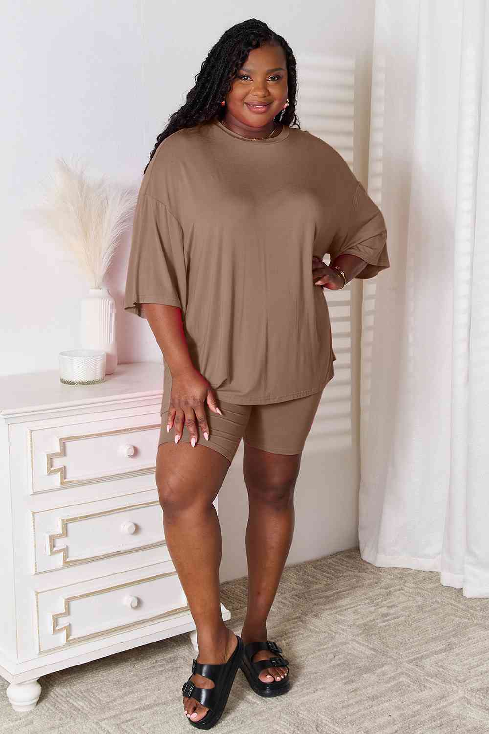 Soft Rayon 3/4 Sleeve Top & Shorts Set (Regular/Full Sizes) (9 Variants)