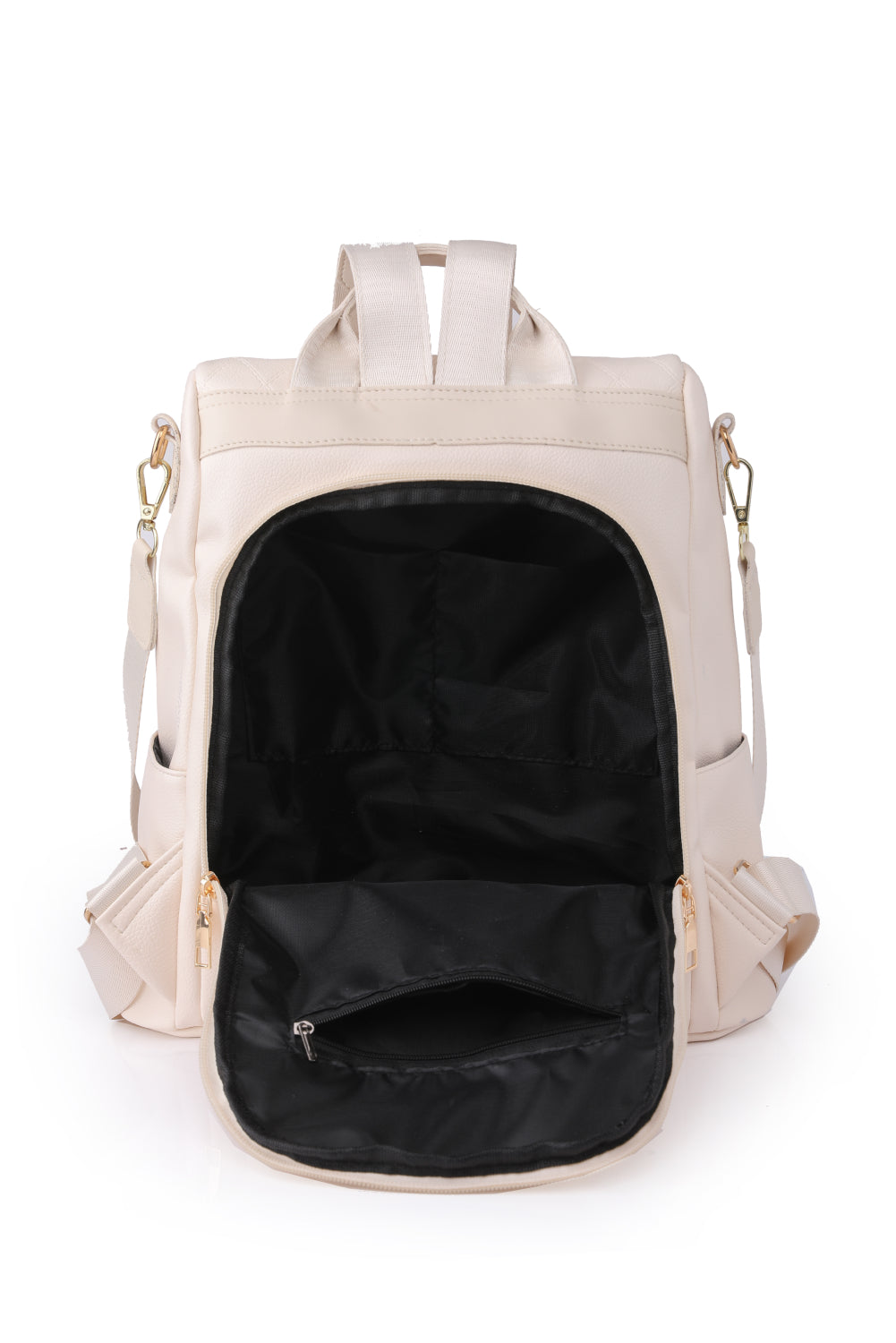 Diamond Patterned Pum-Pum Zipper Backpack (3 Variants)